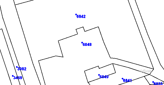 Parcela st. 6848 v KÚ Horní Libina, Katastrální mapa