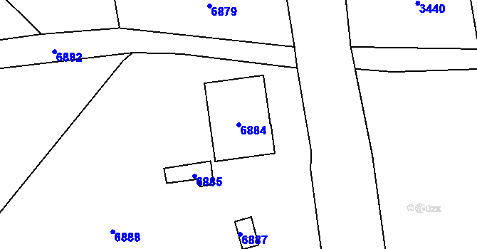 Parcela st. 6884 v KÚ Horní Libina, Katastrální mapa