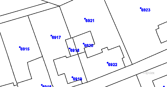Parcela st. 6920 v KÚ Horní Libina, Katastrální mapa