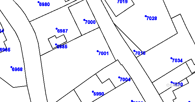 Parcela st. 7001 v KÚ Horní Libina, Katastrální mapa
