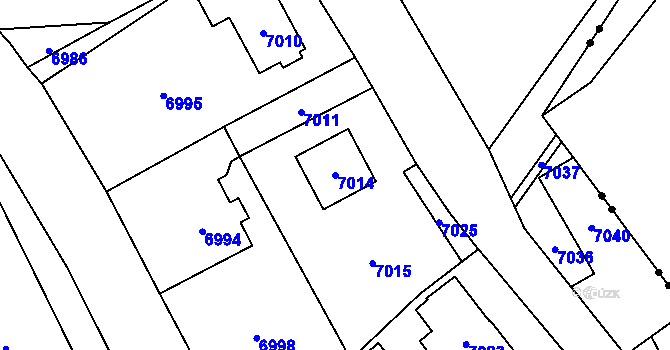 Parcela st. 7014 v KÚ Horní Libina, Katastrální mapa
