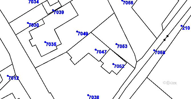 Parcela st. 7047 v KÚ Horní Libina, Katastrální mapa
