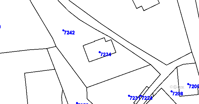 Parcela st. 7234 v KÚ Horní Libina, Katastrální mapa