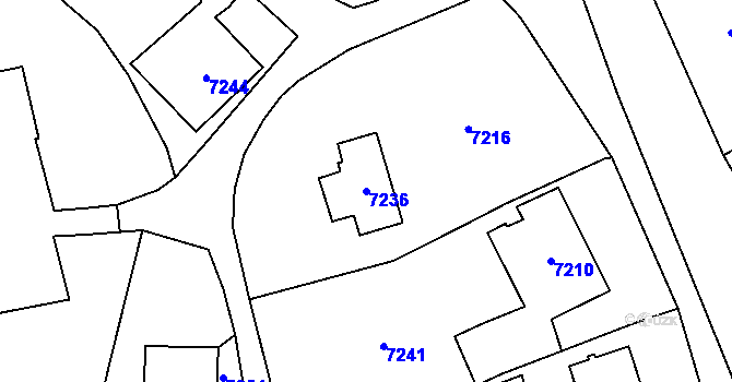 Parcela st. 7236 v KÚ Horní Libina, Katastrální mapa