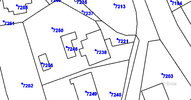 Parcela st. 7238 v KÚ Horní Libina, Katastrální mapa