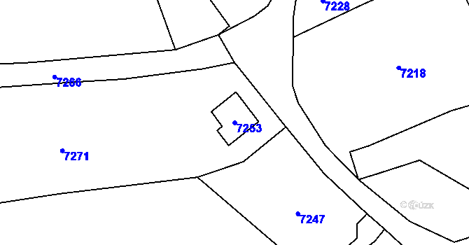 Parcela st. 7253 v KÚ Horní Libina, Katastrální mapa