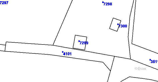 Parcela st. 7299 v KÚ Horní Libina, Katastrální mapa