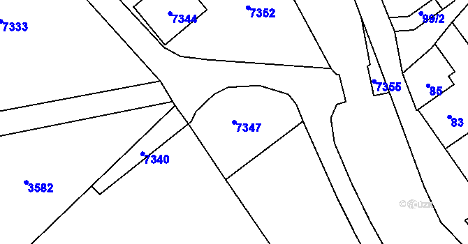 Parcela st. 7347 v KÚ Horní Libina, Katastrální mapa