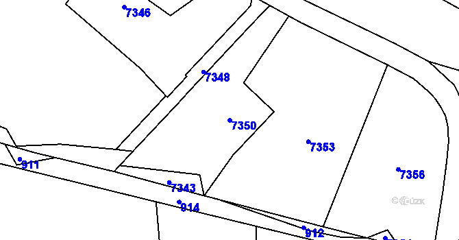 Parcela st. 7350 v KÚ Horní Libina, Katastrální mapa