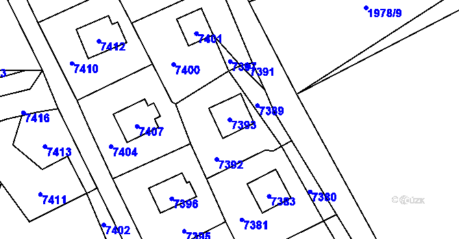 Parcela st. 7393 v KÚ Horní Libina, Katastrální mapa