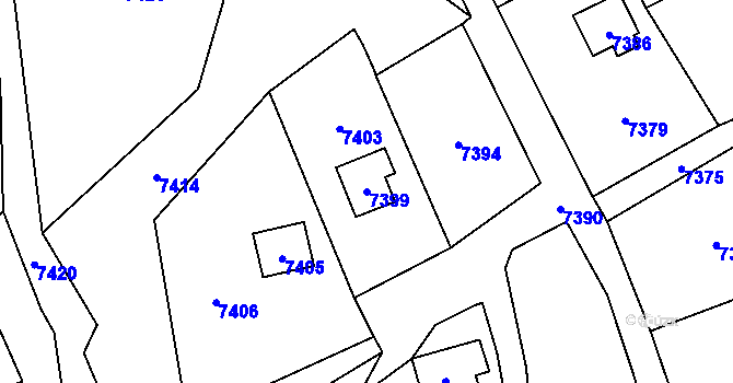 Parcela st. 7399 v KÚ Horní Libina, Katastrální mapa