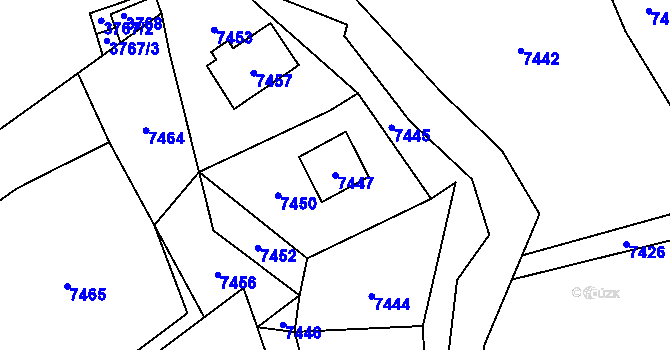Parcela st. 7447 v KÚ Horní Libina, Katastrální mapa