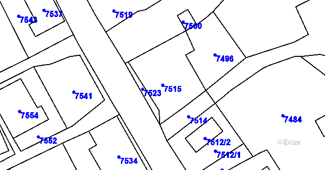 Parcela st. 7515 v KÚ Horní Libina, Katastrální mapa