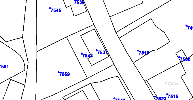Parcela st. 7537 v KÚ Horní Libina, Katastrální mapa