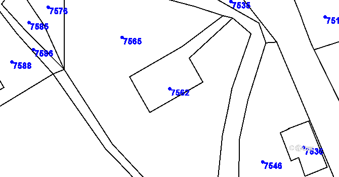 Parcela st. 7562 v KÚ Horní Libina, Katastrální mapa