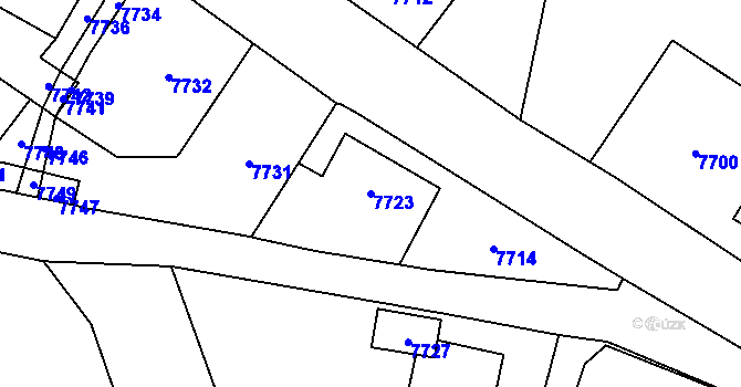 Parcela st. 7723 v KÚ Horní Libina, Katastrální mapa