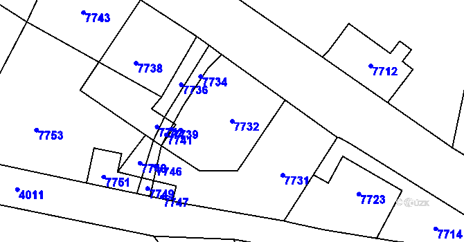 Parcela st. 7732 v KÚ Horní Libina, Katastrální mapa