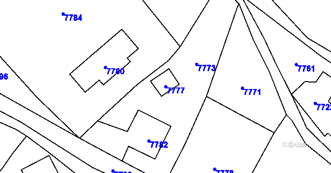 Parcela st. 7777 v KÚ Horní Libina, Katastrální mapa