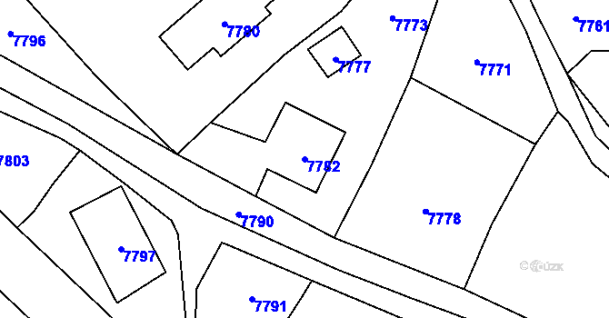 Parcela st. 7782 v KÚ Horní Libina, Katastrální mapa