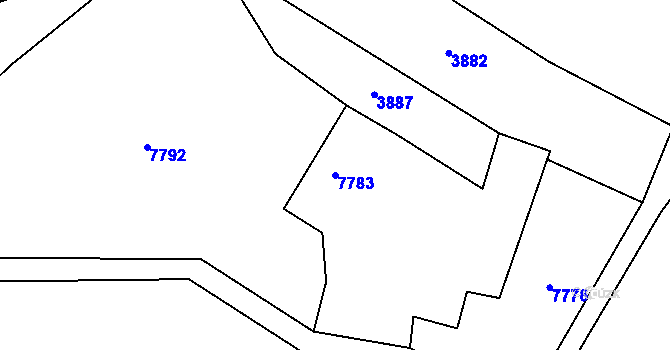 Parcela st. 7783 v KÚ Horní Libina, Katastrální mapa