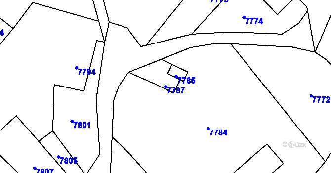 Parcela st. 7787 v KÚ Horní Libina, Katastrální mapa