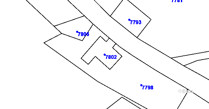 Parcela st. 7802 v KÚ Horní Libina, Katastrální mapa