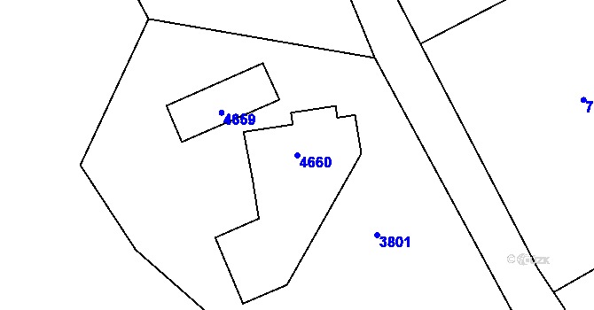 Parcela st. 4660 v KÚ Horní Libina, Katastrální mapa