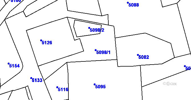Parcela st. 5098/1 v KÚ Horní Libina, Katastrální mapa