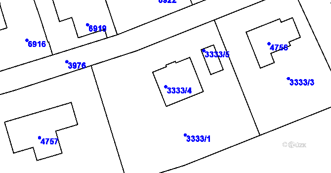 Parcela st. 3333/4 v KÚ Horní Libina, Katastrální mapa