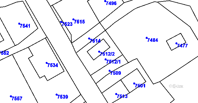 Parcela st. 7512/2 v KÚ Horní Libina, Katastrální mapa