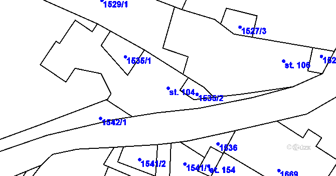 Parcela st. 104 v KÚ Libínky, Katastrální mapa