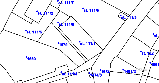 Parcela st. 111/1 v KÚ Libínky, Katastrální mapa