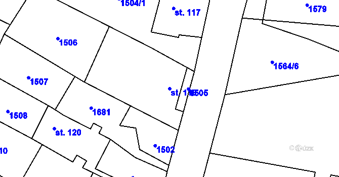 Parcela st. 118 v KÚ Libínky, Katastrální mapa