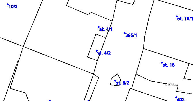 Parcela st. 4/2 v KÚ Trnová u Polep, Katastrální mapa