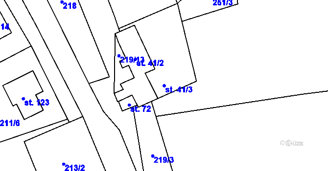Parcela st. 41/3 v KÚ Libínské Sedlo, Katastrální mapa