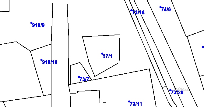 Parcela st. 57/1 v KÚ Libínské Sedlo, Katastrální mapa