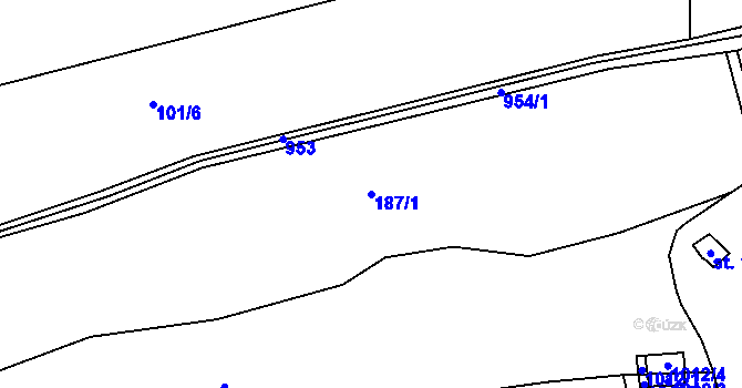 Parcela st. 187/1 v KÚ Libínské Sedlo, Katastrální mapa