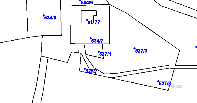 Parcela st. 527/1 v KÚ Libínské Sedlo, Katastrální mapa