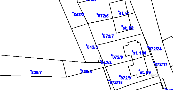 Parcela st. 842/3 v KÚ Libínské Sedlo, Katastrální mapa
