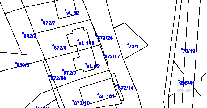 Parcela st. 872/17 v KÚ Libínské Sedlo, Katastrální mapa