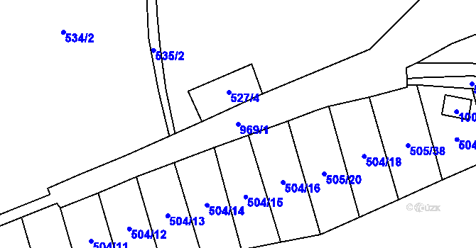 Parcela st. 969/1 v KÚ Libínské Sedlo, Katastrální mapa
