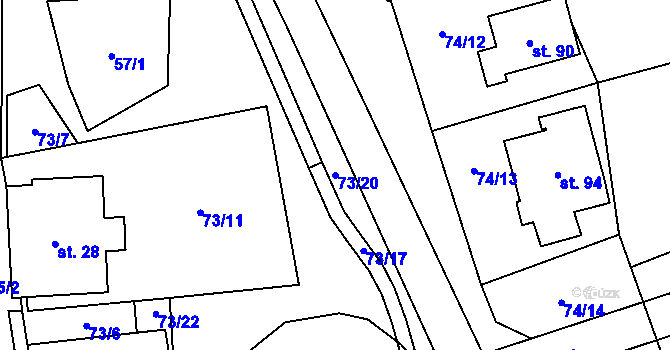 Parcela st. 73/20 v KÚ Libínské Sedlo, Katastrální mapa