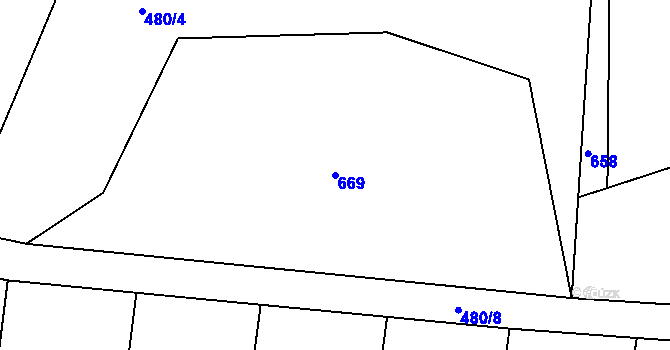 Parcela st. 669 v KÚ Libínské Sedlo, Katastrální mapa