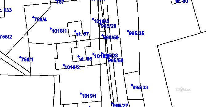Parcela st. 995/28 v KÚ Libínské Sedlo, Katastrální mapa