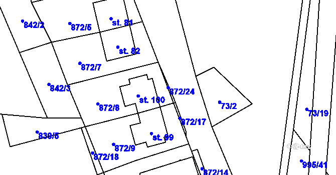 Parcela st. 872/24 v KÚ Libínské Sedlo, Katastrální mapa