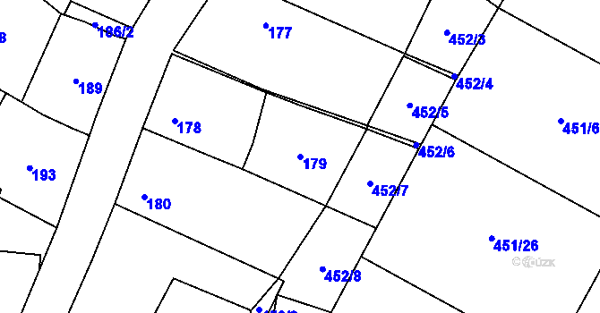 Parcela st. 179 v KÚ Libišany, Katastrální mapa