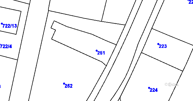 Parcela st. 251 v KÚ Libišany, Katastrální mapa