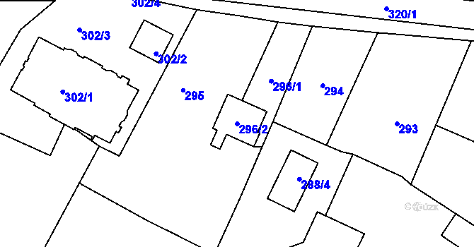 Parcela st. 296/2 v KÚ Libišany, Katastrální mapa