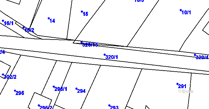 Parcela st. 320/1 v KÚ Libišany, Katastrální mapa