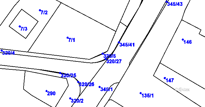 Parcela st. 320/5 v KÚ Libišany, Katastrální mapa